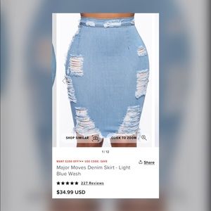 Fashion nova Major Moves Light Wash Denim Skirt